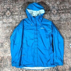 Patagonia Torrentshell 3L Rain Jacket Women M Blue Hooded Waterproof Performance